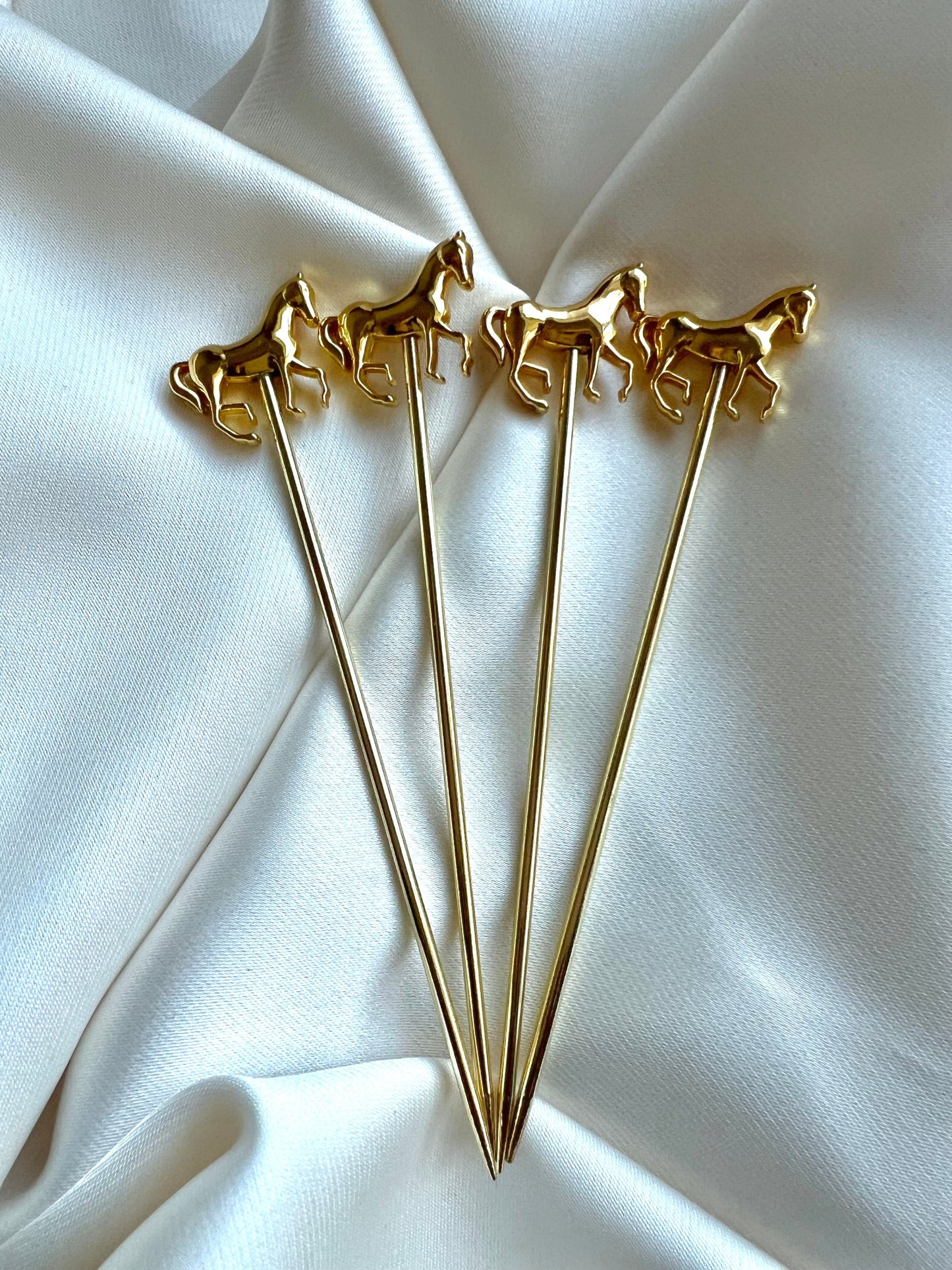 Gold Cocktail Pick Set - Horse