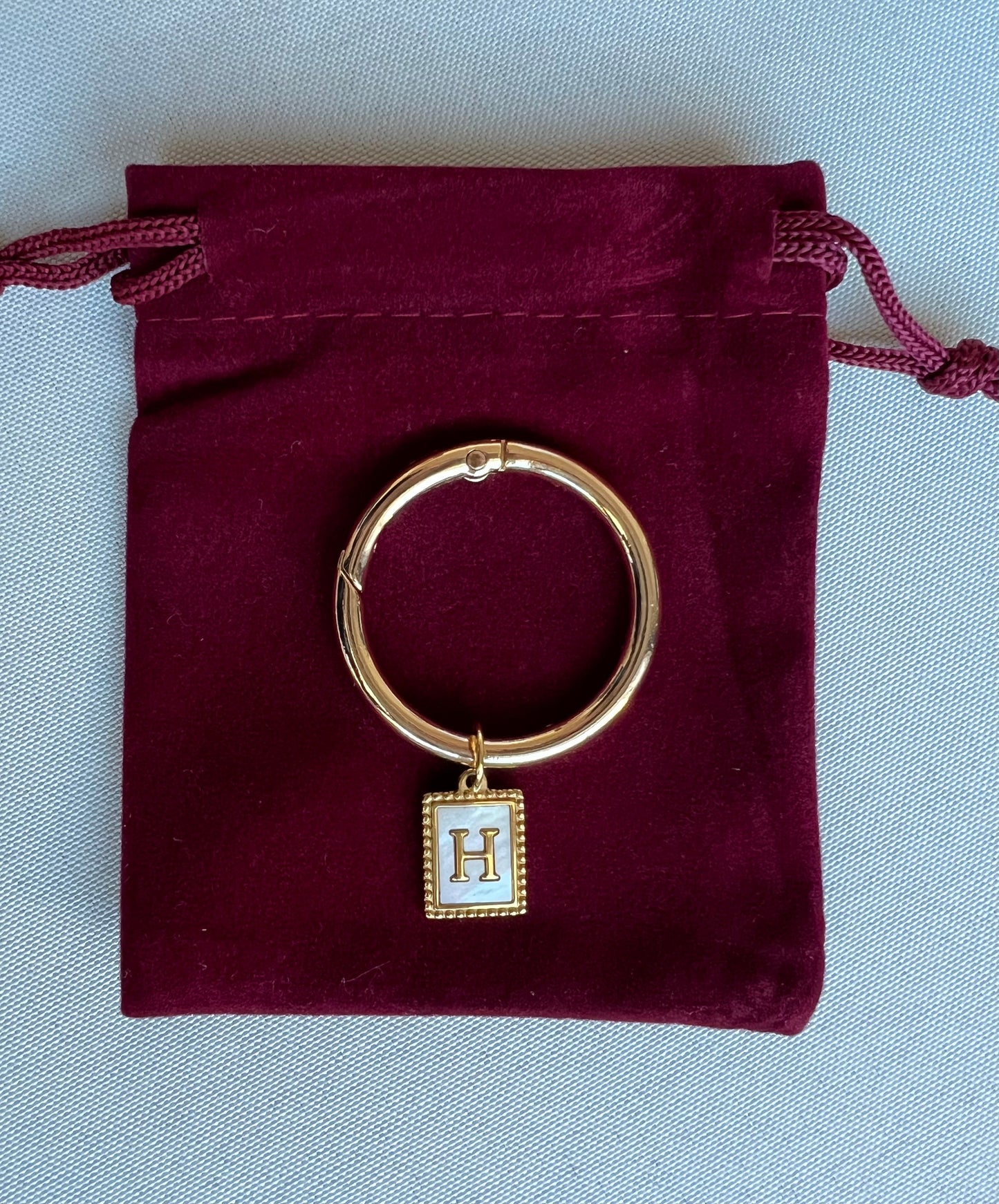 Gold Beaded Rectangle Frame Pearl Monogram Drink Marker Set
