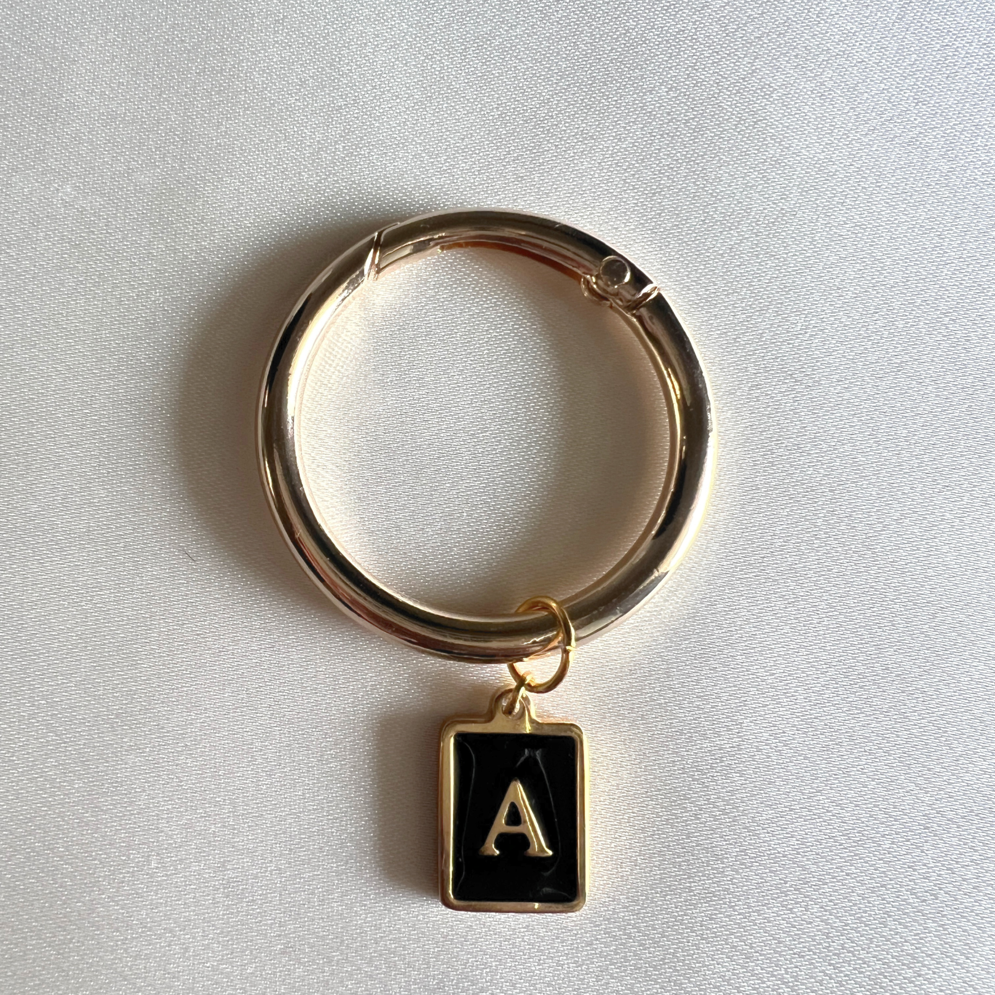 Vespera - Smooth Black Enamel Rectangle Monogram Wine Charms (Set of 4)