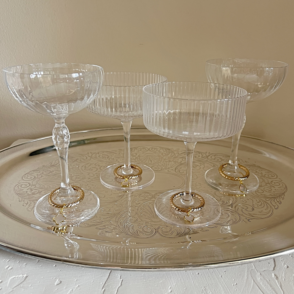 Odessa - Mother of Pearl Motif Wine Charms (Set of 4)