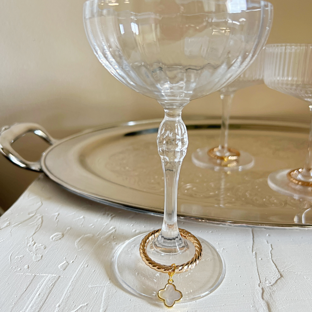 Odessa - Mother of Pearl Motif Wine Charms (Set of 4)