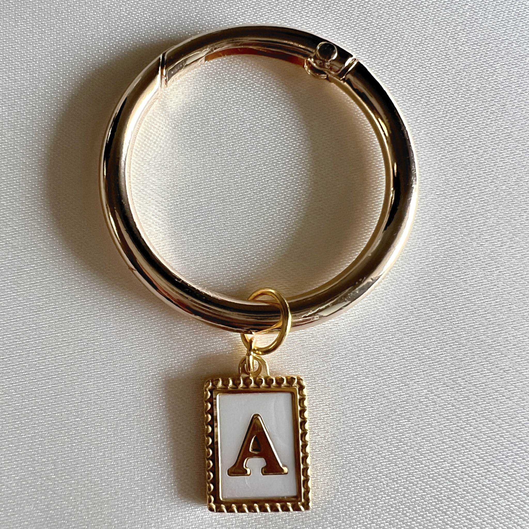 Charlotte - Beaded Pearl Rectangle Monogram Wine Charms (Set of 4)