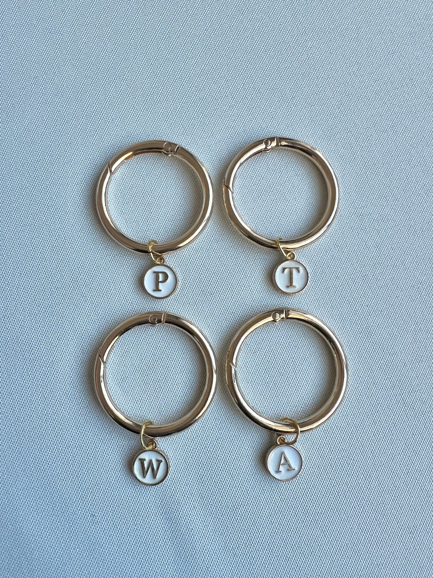 Gold Round Frame Ivory Monogram Drink Marker Set