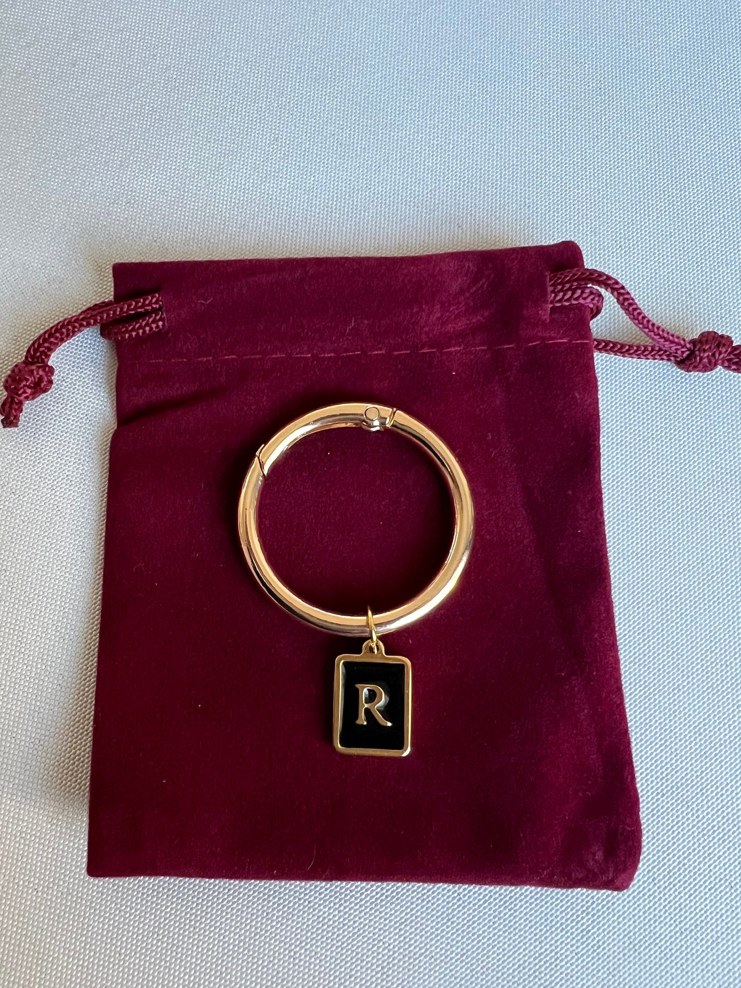 Smooth Gold Rectangle Frame Black Monogram Drink Marker Set