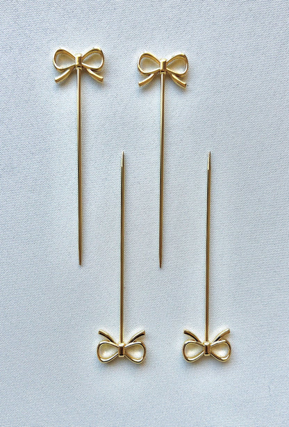 Gold Cocktail Pick Set - Bow
