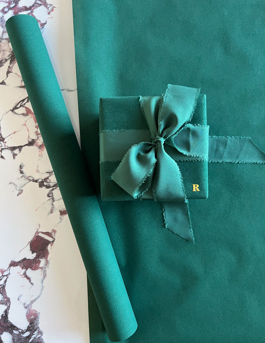 Velvet Wrapping Paper - Hunter Green