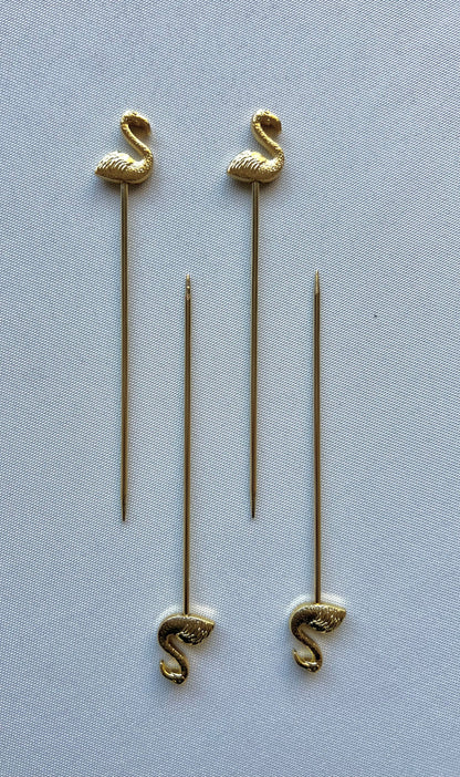 Gold Cocktail Pick Set - Swan