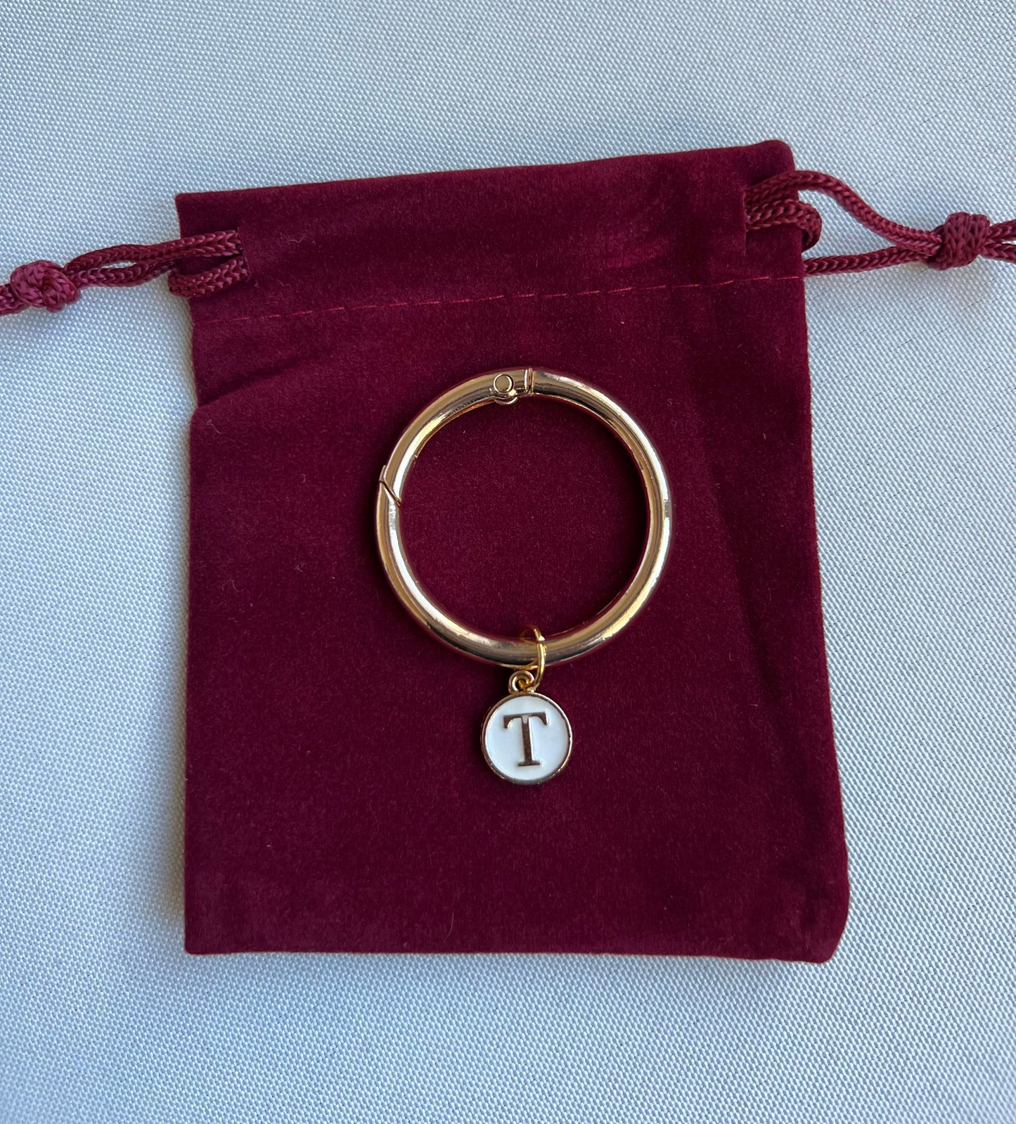 Gold Round Frame Ivory Monogram Drink Marker Set