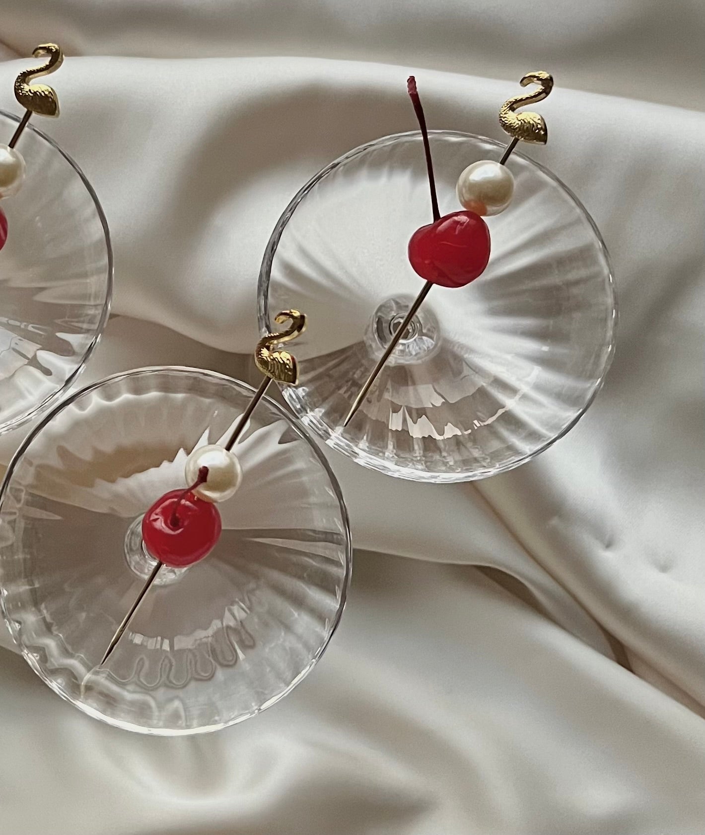 Gold Cocktail Pick Set - Swan