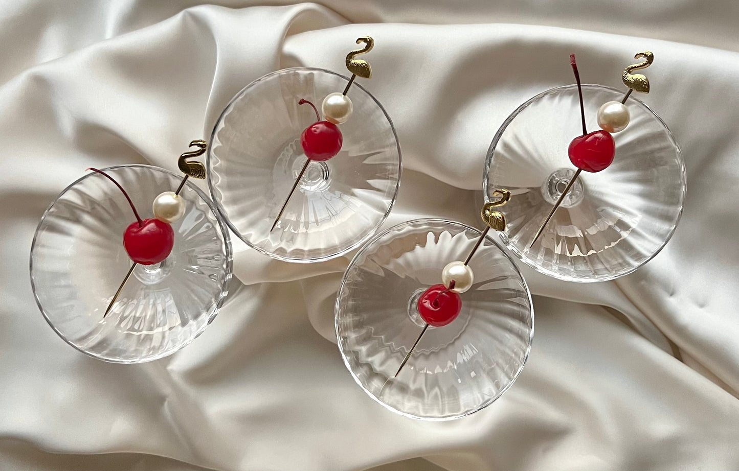 Gold Cocktail Pick Set - Swan