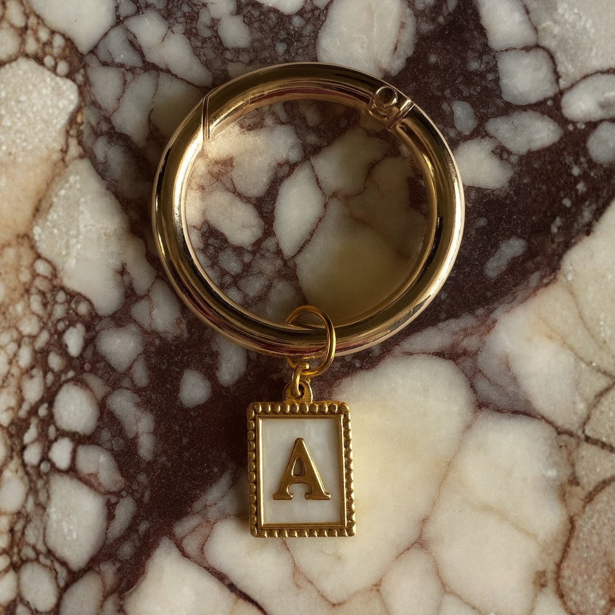 Charlotte - Beaded Pearl Rectangle Monogram Wine Charms (Set of 4)