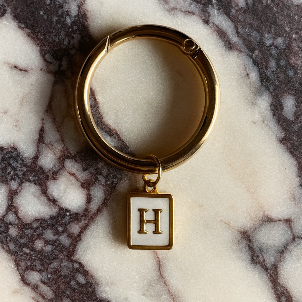 Celeste - Smooth Pearl Rectangle Monogram Wine Charms (Set of 4)