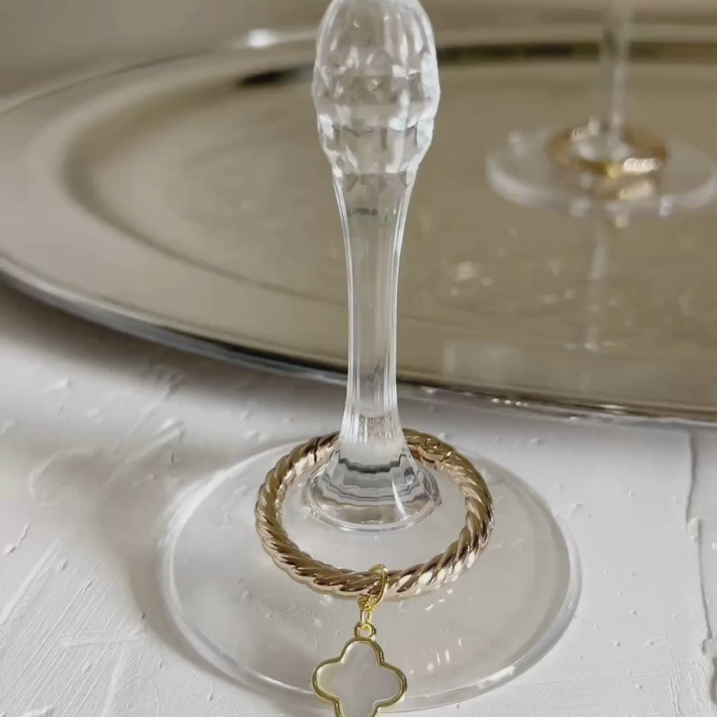 Odessa - Mother of Pearl Motif Wine Charms (Set of 4)