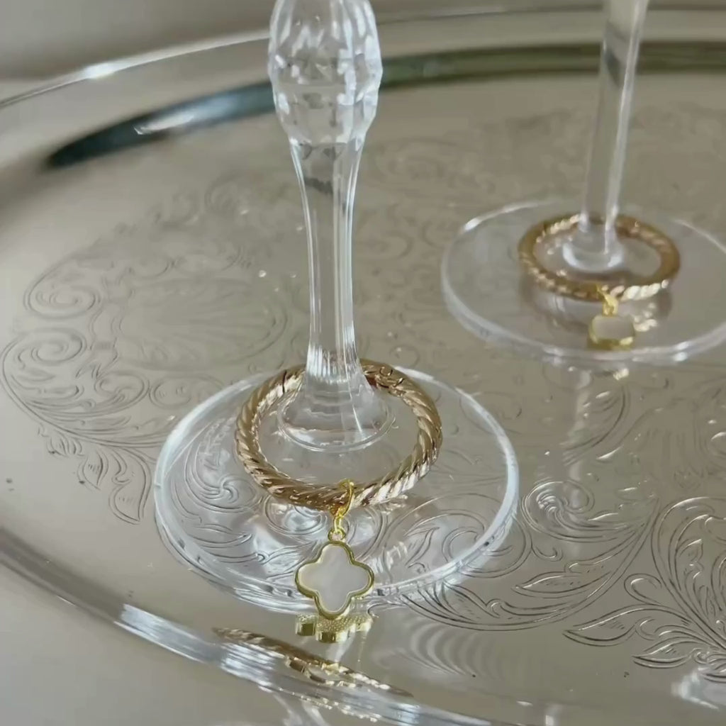 Odessa - Mother of Pearl Motif Wine Charms (Set of 4)