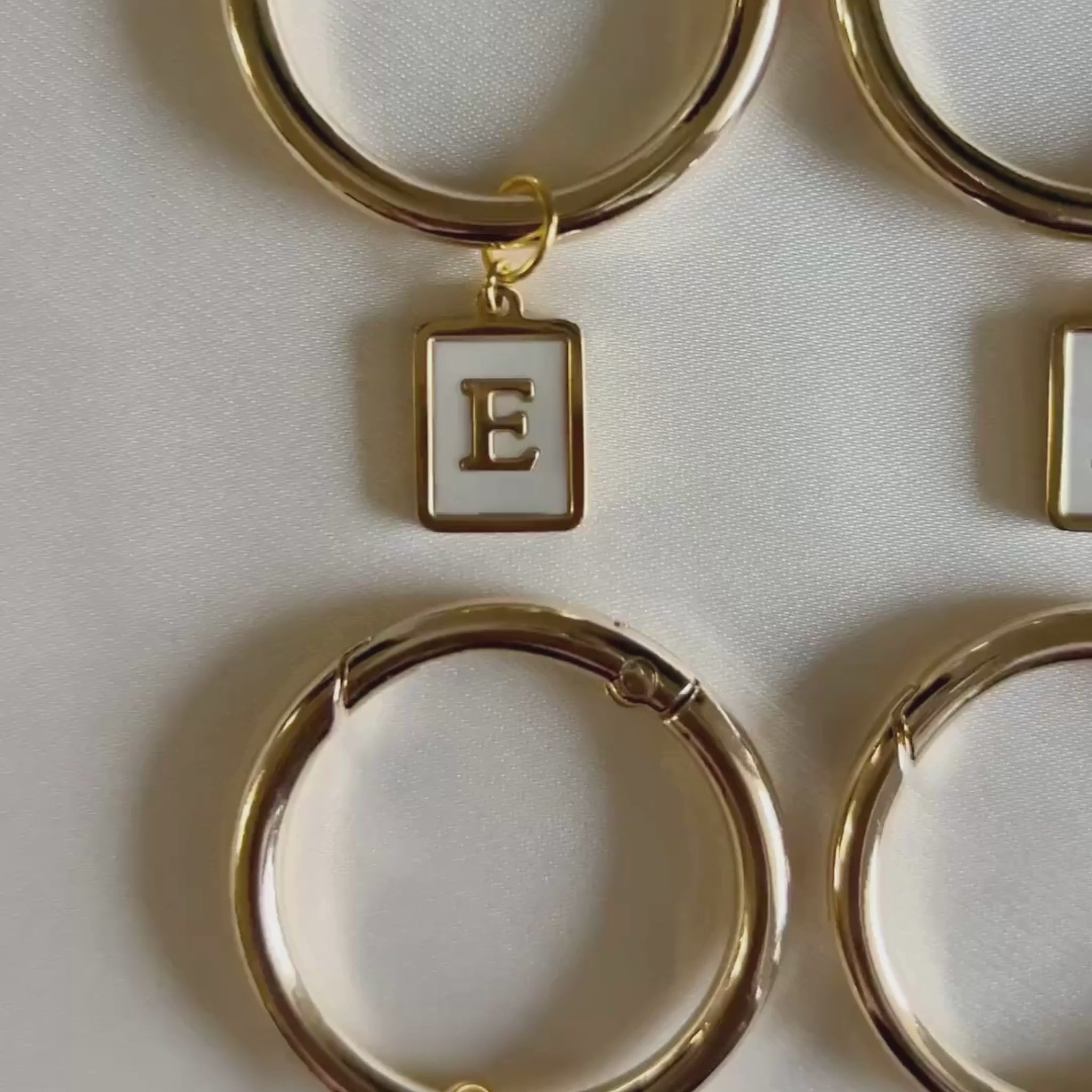 Celeste - Smooth Pearl Rectangle Monogram Wine Charms (Set of 4)